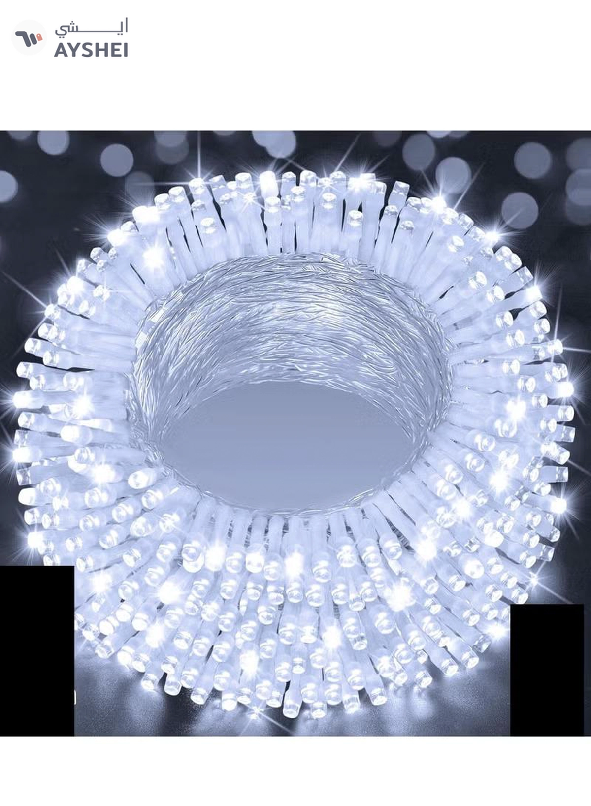 Yuwell 14 Meter 200 LED String Lights Decoration Lights Cool White Light 8 Modes Led Light Clear Wire For Home Decorations Ramadan Lights Indoor & Outdoor Decoration Ramadan Decoration Light Diwali Lights Curtain Lights With 3-Pin UK Plug-3-3