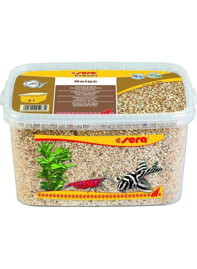 Sera Gravel Beige 2-4 mm 6,000 ml - Beige Natural Gravel Diameter 2-4 mm For All Freshwater And Saltwater Aquariums-0