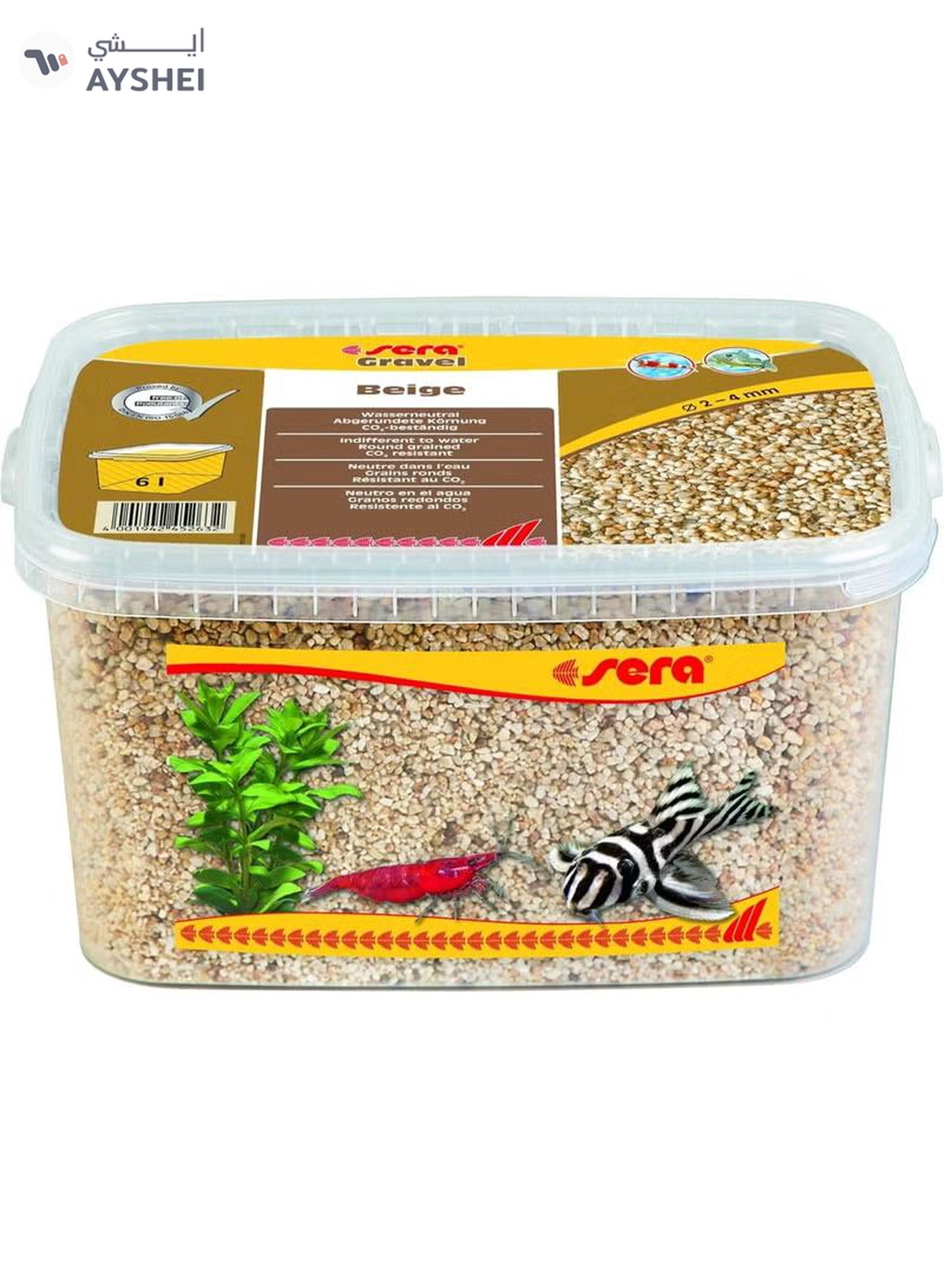 Sera Gravel Beige 2-4 mm 6,000 ml - Beige Natural Gravel Diameter 2-4 mm For All Freshwater And Saltwater Aquariums