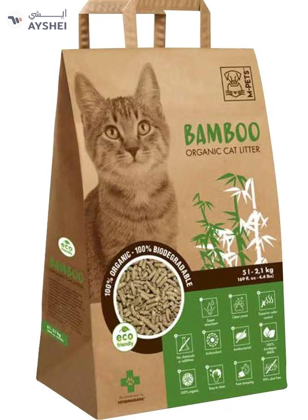 mpets Bamboo Organic & Biodegradable Cat Litter 5L