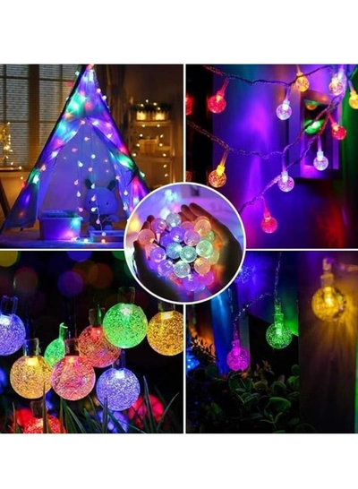 Yuwell Crystal Globe String Light Ramadan Light RGB 50 Meter 3 Pin Cord 22V Led Light For Ramadan Decoration 8 Different Modes Decoration Light For Home Indoor And Outdoor Decoration-0
