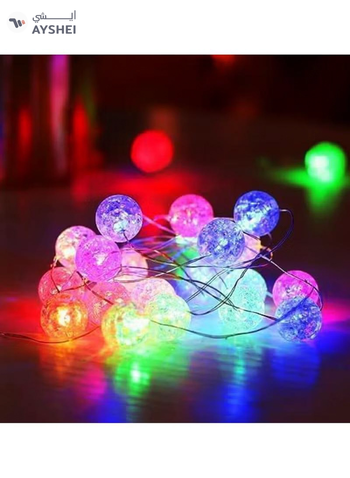 Yuwell Crystal Globe String Light Ramadan Light RGB 50 Meter 3 Pin Cord 22V Led Light For Ramadan Decoration 8 Different Modes Decoration Light For Home Indoor And Outdoor Decoration-3-3