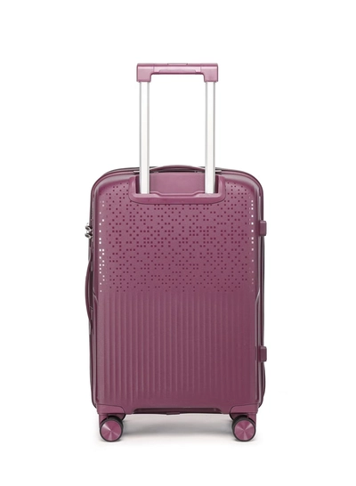 British Tourister 3 Piece Polypropylene Hard Side Spinner Luggage Trolley Set 20/24/28 Inch - Purple-6
