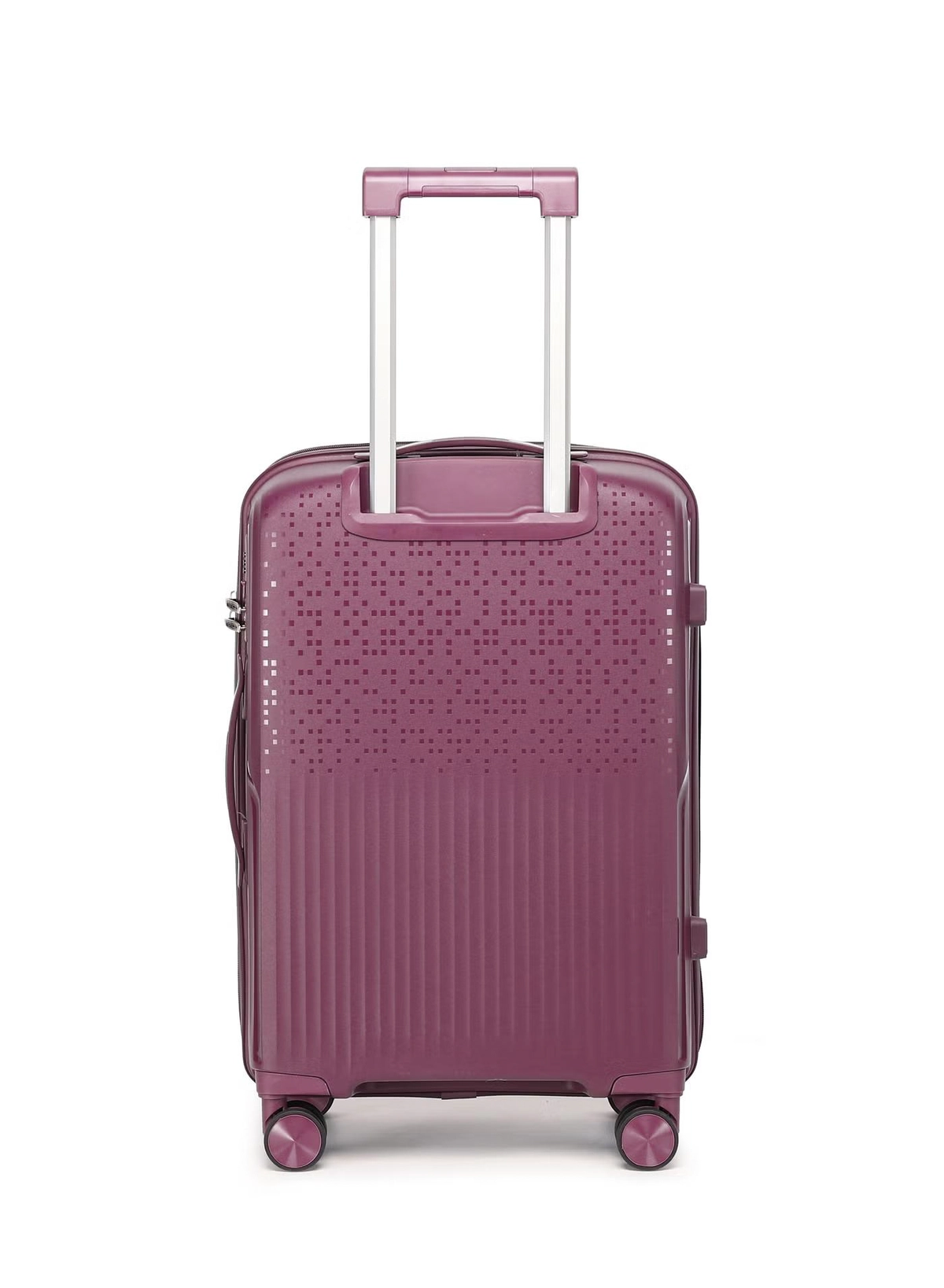 British Tourister 3 Piece Polypropylene Hard Side Spinner Luggage Trolley Set 20/24/28 Inch - Purple-6-6