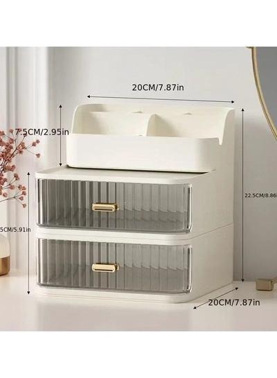 ORiTi Makeup Organizer With Drawers,Cosmetic Display Cases, Vanity Holder For Lipstick,Brushes-2