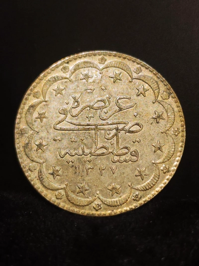 Silver Coin-	Ottoman liraCoin 	AH 1327 · 1909 -0