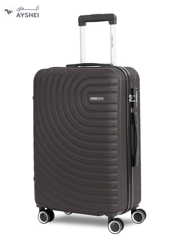 PARAJOHN Medium 24-Inch ABS Lightweight Hardshell Luggage Trolley | carrying 3kg 4-Wheel Spinner Suitcase dark grey