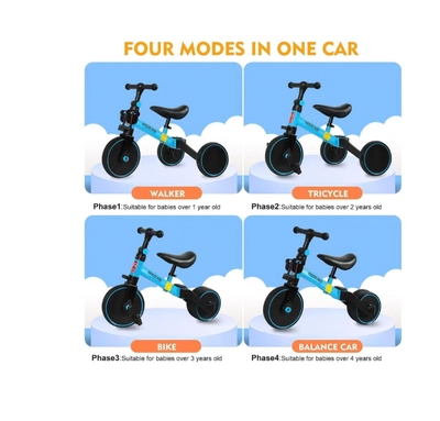 Marzban Kids Bicycle 3 In 1 Kids Tricycles For 1.5-4 Years Old Boys Girls 3 Wheels Tricycles(Blue)-3