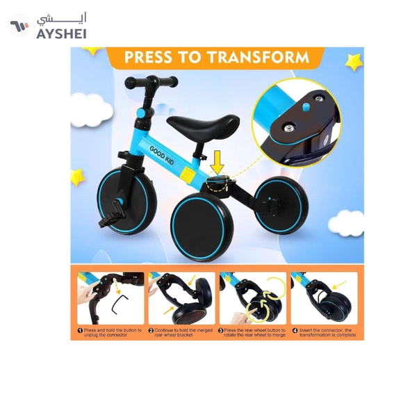 Marzban Kids Bicycle 3 In 1 Kids Tricycles For 1.5-4 Years Old Boys Girls 3 Wheels Tricycles(Blue)