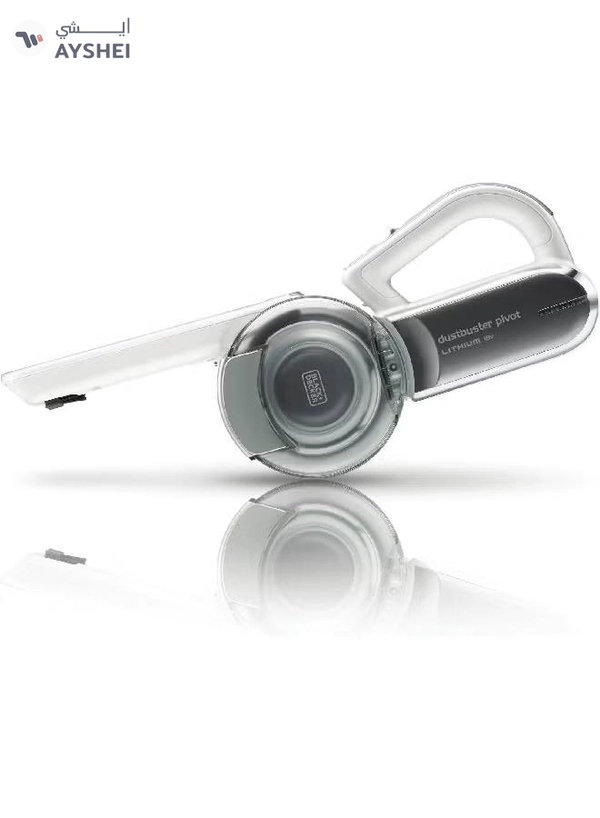 BLACK+DECKER 18V Lightweight and Compact Cordless Dustbuster Pivot Hand Vacuum 29.2 x 15.5 x 17.8 cm 980 W PV1820L-GB White and Grey