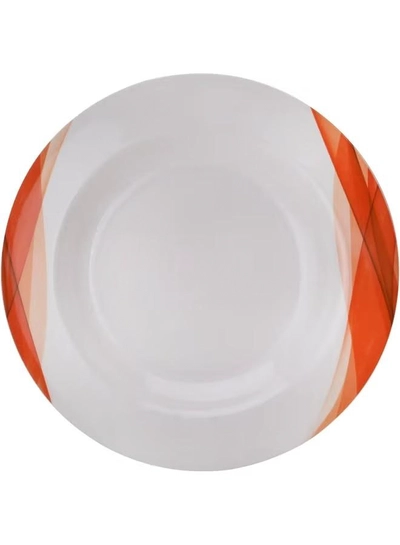 Delcasa DC2151 Ocean Melamine Ware Dinner Set 14-Pieces, White/Orange-5