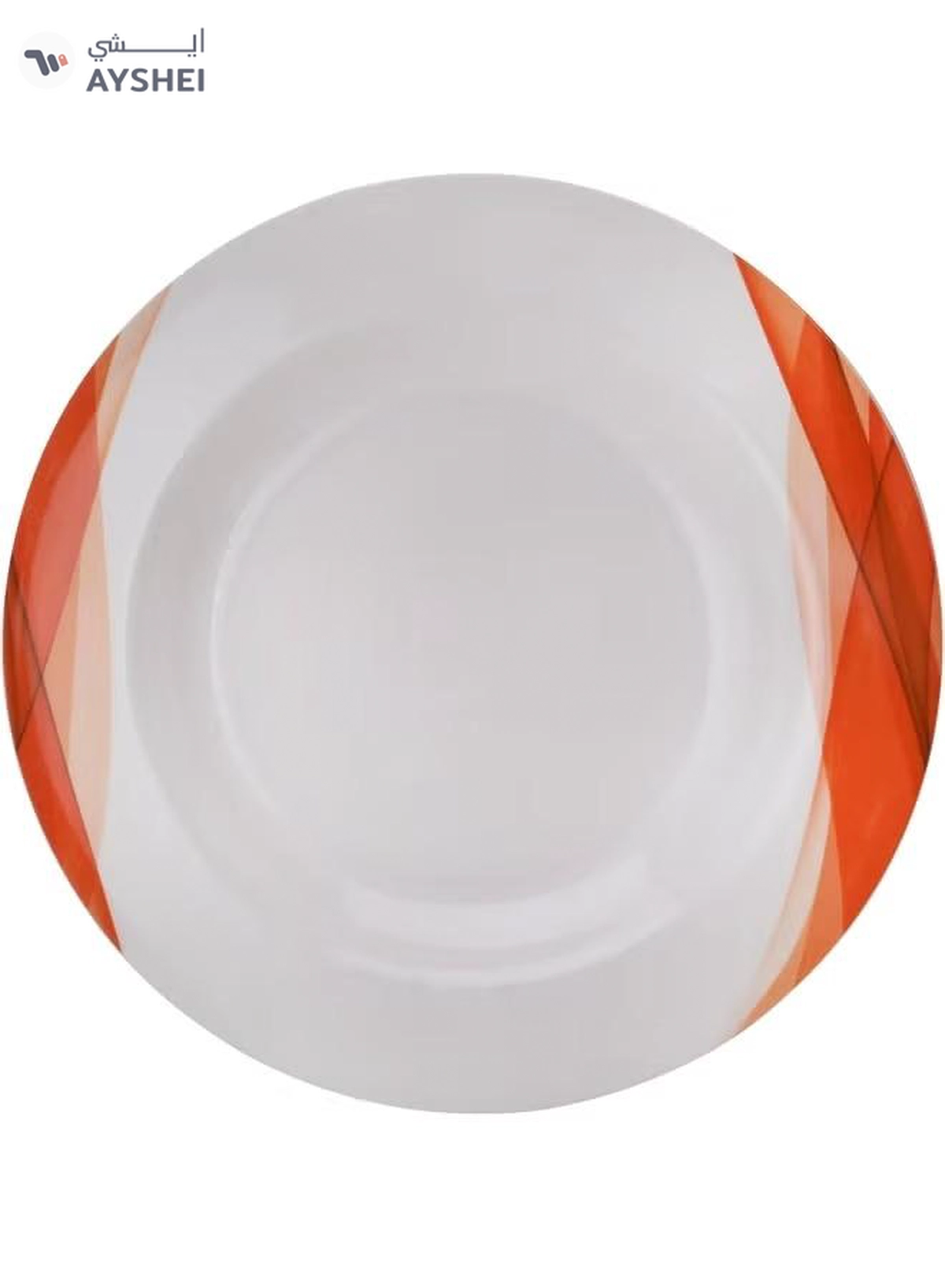 Delcasa DC2151 Ocean Melamine Ware Dinner Set 14-Pieces, White/Orange-5-5