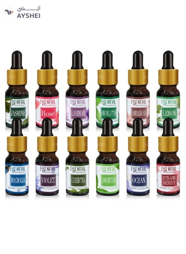 Essential Pack Of 12 Humidifier Oil Multicolor 10ml