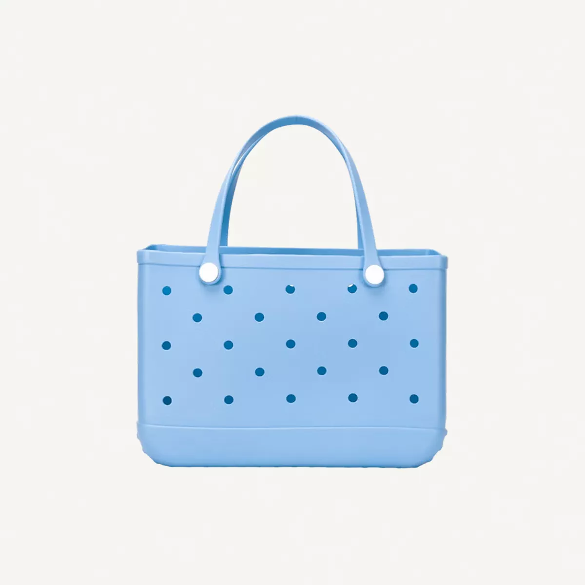 EVA 48 x 32 x 20 cm EVA Rubber Beach Tote Bag with 5 Summer Charms | Waterproof, Durable & Easy-to-Clean | Spacious Summer Beach Bag for Women & Family | (Sky Blue - Large)-3-3