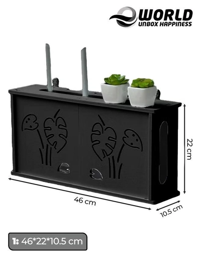 Eworld Stylish Wall-Mounted Router Rack for Wi-Fi Router, Set-Top Box, Light Cat Box, and More-1