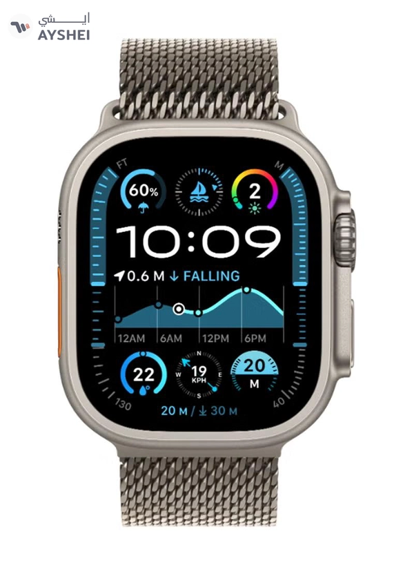 Apple Watch Ultra 2 (2024) GPS + Cellular 49mm Natural Titanium Case With Natural Titanium Milanese Loop - L