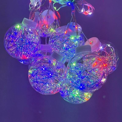 10BALLS 8 FLASHING MODES BALL CURTAIN STRING LIGHTS-MULTICOLOR-0
