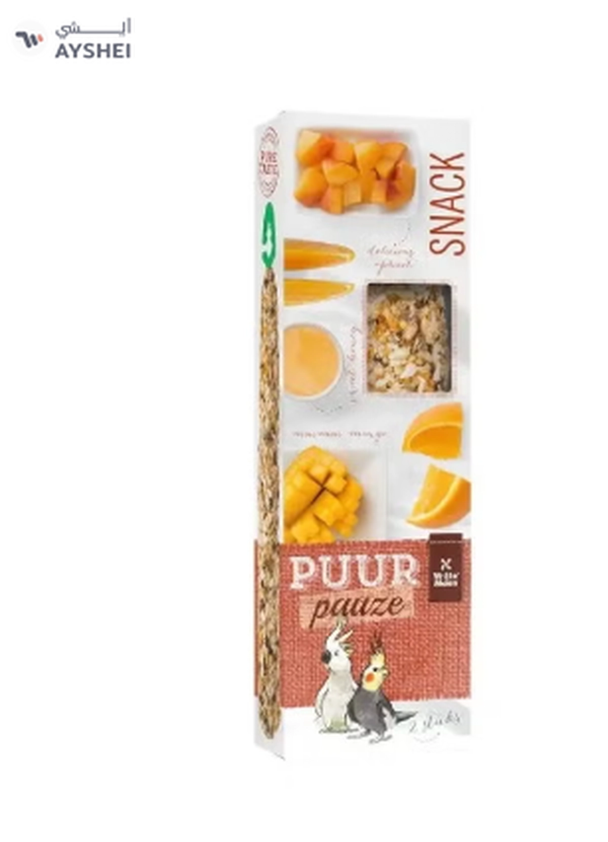 Witte Molen Puur Pauze Sticks with Apricot & Mango for Large Parakeet & Cockatoo-2-2