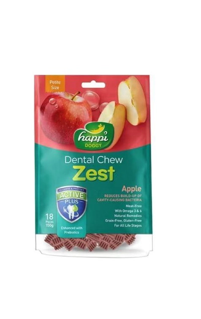 Happi Doggy Dental Chew Zest-Apple-2.5" (18 pieces)-150g-0