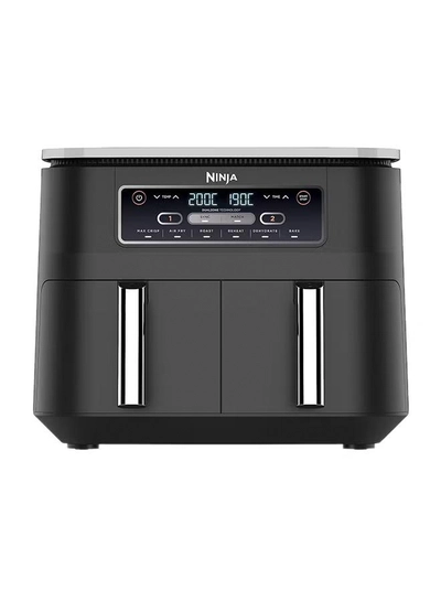 Ninja Foodi Dual Zone Digital Air Fryer, 2 Drawers, 7.6L, 6-In-1, Uses No Oil, Air Fry, Max Crisp, Roast, Bake, Reheat, Dehydrate, Cooks 4-6 Portions, Non-Stick, Dishwasher Safe Baskets 7.6 L 2470 W AF300ME/AF300EU Black-0