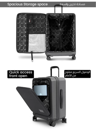 PARAJOHN FRONTARA Series Set of 2 Luggage| Small 10KG & Large 30KG ABS+Polycarbonate 8 Wheel Trolley Hardsided Travel Suitcase -GREY-5