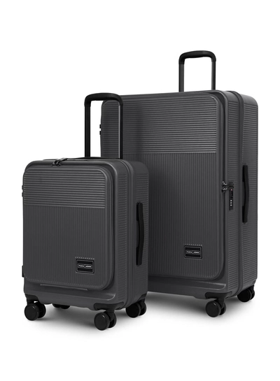 PARAJOHN FRONTARA Series Set of 2 Luggage| Small 10KG & Large 30KG ABS+Polycarbonate 8 Wheel Trolley Hardsided Travel Suitcase -GREY-0