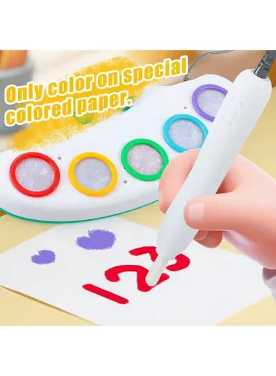 Magic Light Pen Drawing Kit for Children, Innovative Color Changing Art Toy with Reusable Drawing Paper, Multicolor Creative Painting Set, Educational Learning Activity and Fun Birthday Gift for Kids-3