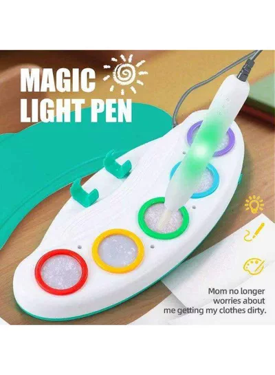 Magic Light Pen Drawing Kit for Children, Innovative Color Changing Art Toy with Reusable Drawing Paper, Multicolor Creative Painting Set, Educational Learning Activity and Fun Birthday Gift for Kids-5