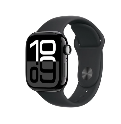Apple Watch Series 10 GPS 46mm Jet Black Aluminium Case With Black Sport Band-0