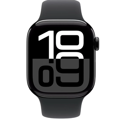 Apple Watch Series 10 GPS 46mm Jet Black Aluminium Case With Black Sport Band-1