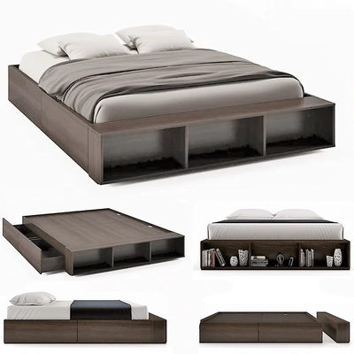 Toshi Platform Storage Bed, King/Queen/Super King, Custom-6