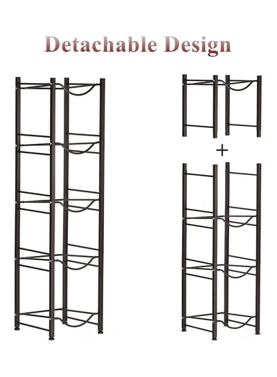 DubaiGallery Water Cooler Jug Rack, 5-Tier Heavy Duty Water Bottle Holder Storage Rack for 5 Gallon Water Dispenser, Save Space (Black)-1