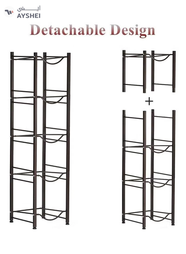 DubaiGallery Water Cooler Jug Rack, 5-Tier Heavy Duty Water Bottle Holder Storage Rack for 5 Gallon Water Dispenser, Save Space (Black)