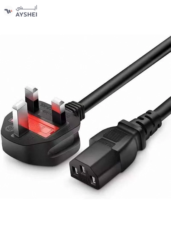 Eworld Power Cable 1.5M – High-Quality 13A Pure Copper Plug Wire with Protection Fuse, IEC C13 
