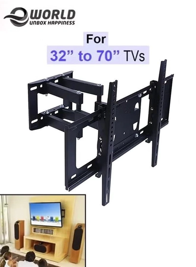 Eworld Full Motion TV Wall Mount – For 32"-70" LED/LCD Flat or Curved TVs, Dual Articulating Arms-0