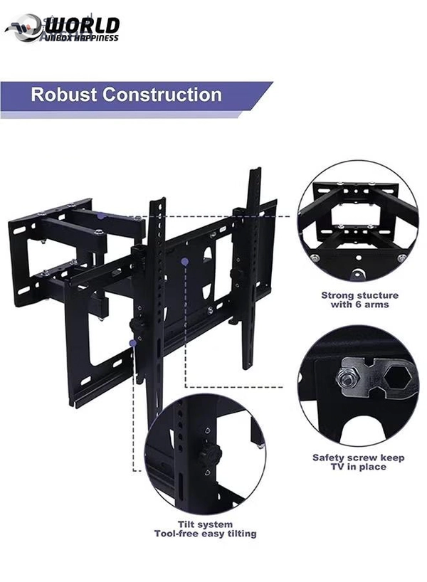 Eworld Full Motion TV Wall Mount – For 32"-70" LED/LCD Flat or Curved TVs, Dual Articulating Arms