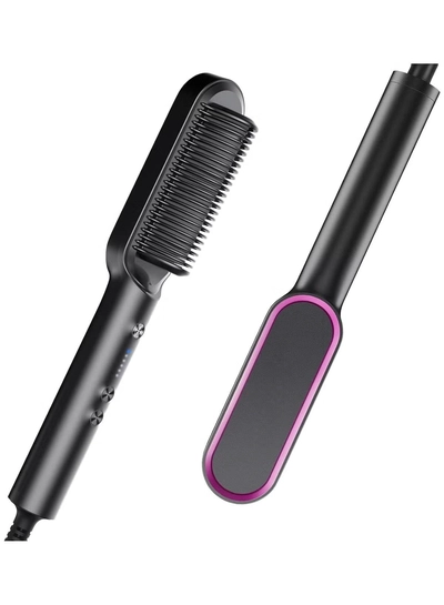 TYMO Hair Straightener Brush – Matte Black -0