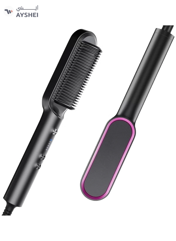 TYMO Hair Straightener Brush – Matte Black 