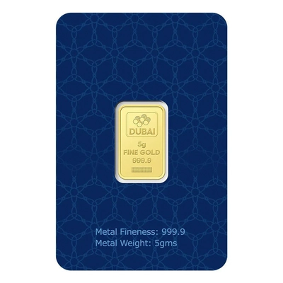 Dubai Gold 5 Grams Pure 999.9 Fine Gold Bar-0
