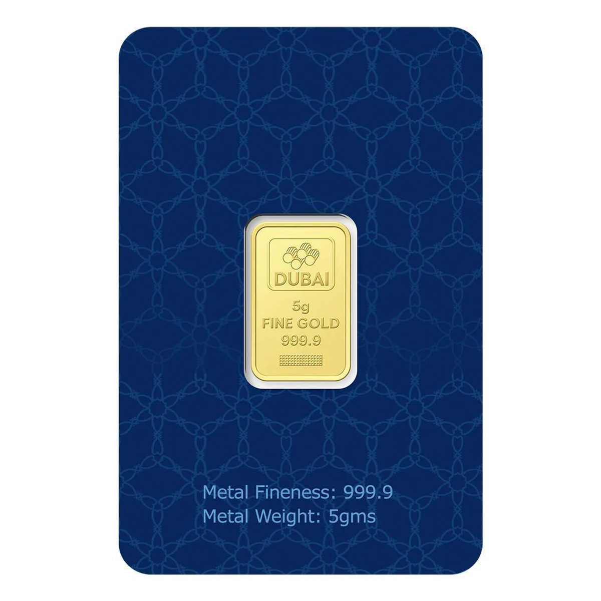 Dubai Gold 5 Grams Pure 999.9 Fine Gold Bar-0-0