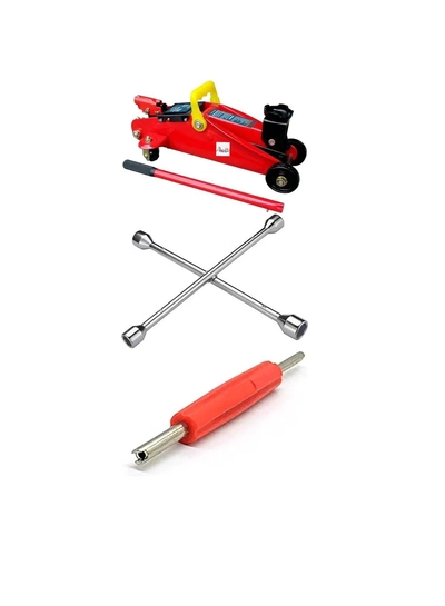 ABBASALI Hydraulic Jack 2 Ton With Cross Spanner To Open Tire-0
