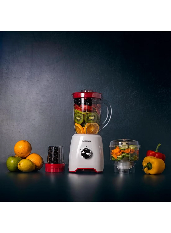 Olsenmark 3 In 1 Multifunctional Blender 1.6 L 600.0 W OMSB2336 White/Clear