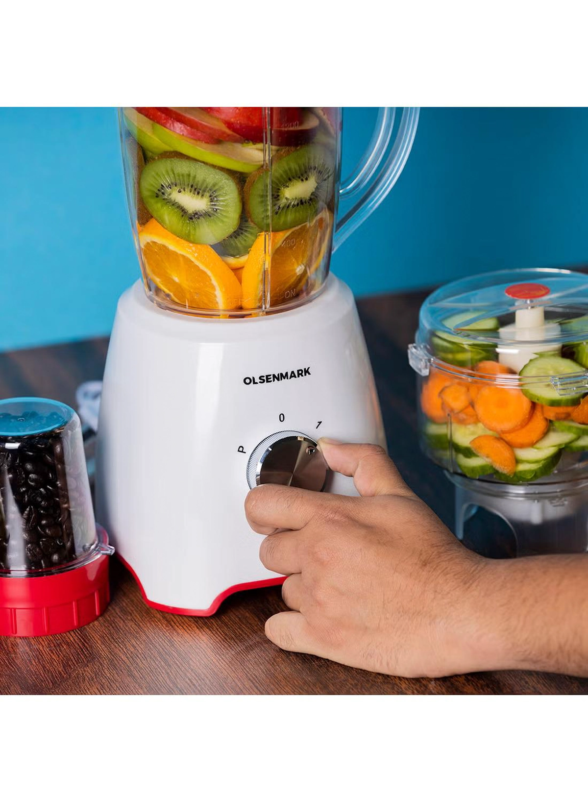 Olsenmark 3 In 1 Multifunctional Blender 1.6 L 600.0 W OMSB2336 White/Clear-3-3