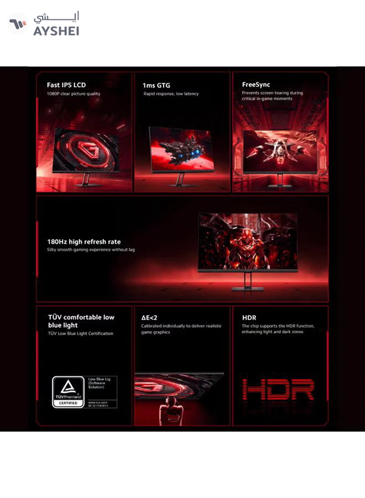 Xiaomi 24 inch G24i Gaming Monitor, Fast IPS Display, FHD Resolution, 180Hz Refresh Rate-4-4
