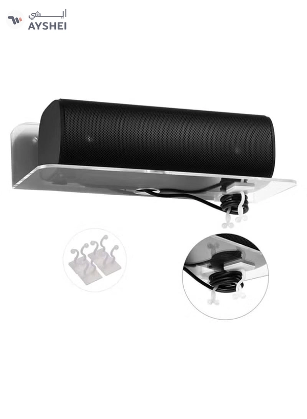Eworld Pack of 2 clear Acrylic Floating Wall Shelves for jewelry and Decorative stuff