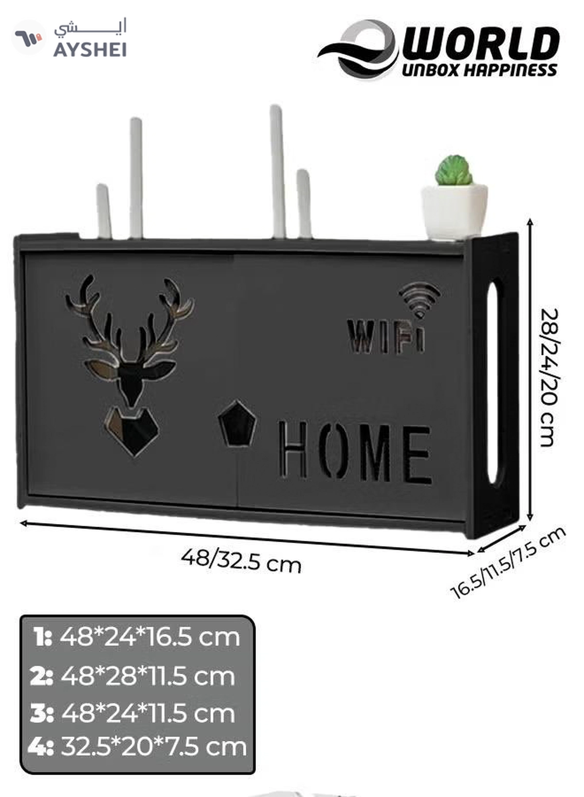 Eworld Stylish Wall-Mounted Router Rack for Wi-Fi Router-1-1