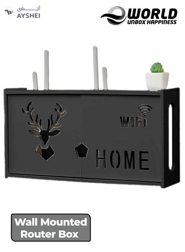 Eworld Stylish Wall-Mounted Router Rack for Wi-Fi Router
