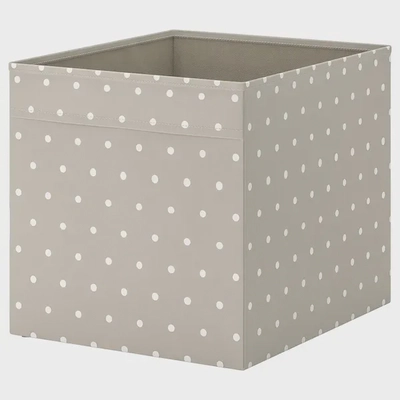 DRÖNA Storage Box - Beige with Dots, 33x38x33 cm-0