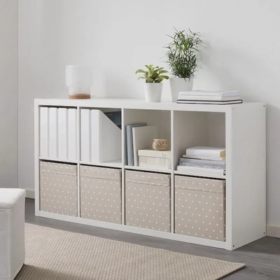 DRÖNA Storage Box - Beige with Dots, 33x38x33 cm-3