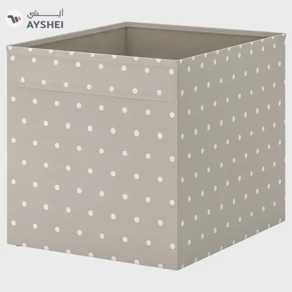 DRÖNA Storage Box - Beige with Dots, 33x38x33 cm